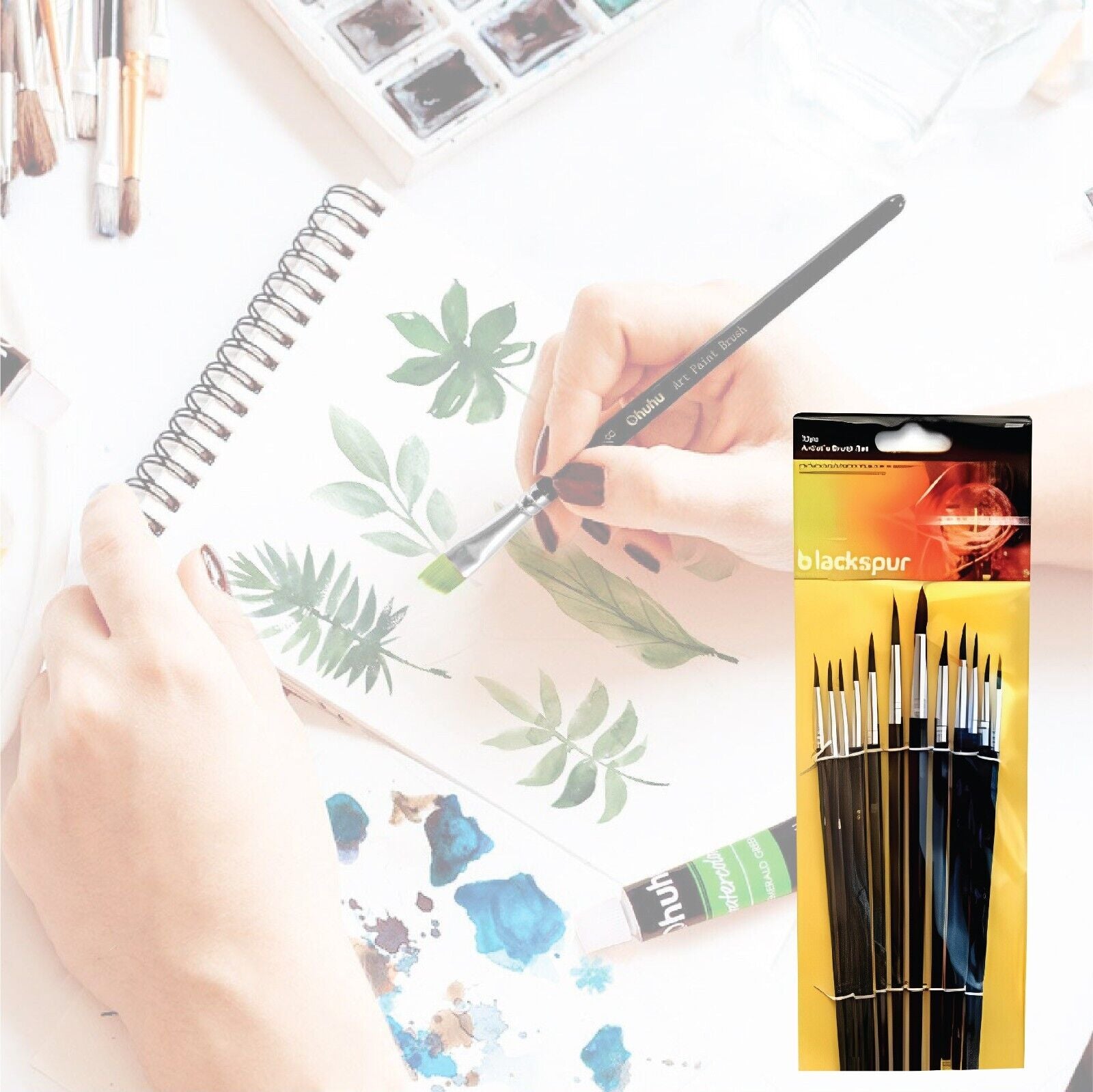 ARTIST PAINT BRUSH SET PROFESSIONAL ACRYLIC OIL WATERCOLOR CRAFT PAINTING 12 Pcs