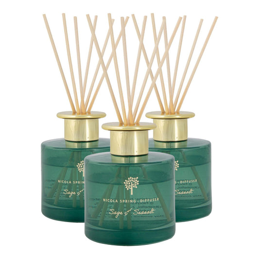 3X Reed Diffusers Luxury Home Bathroom Fragrance Perfume 200Ml Sage & Seasalt