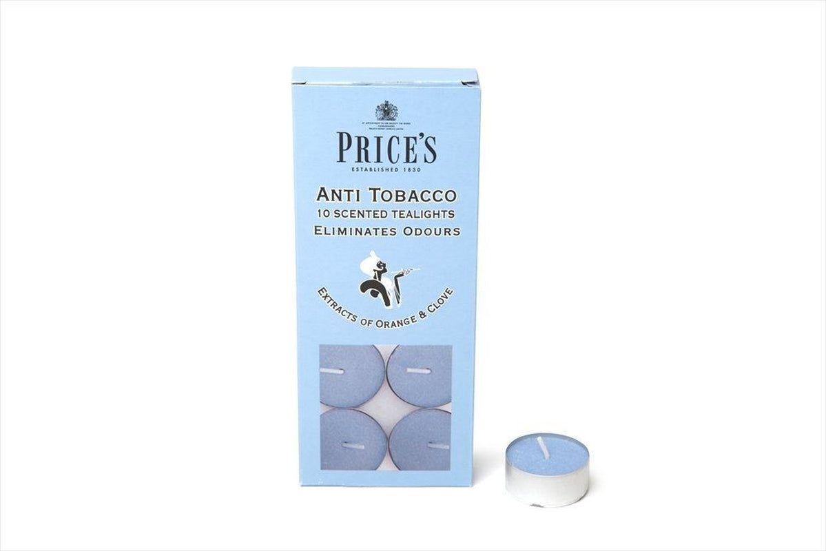 Price’S 10 Scented anti Tobacco Tealight Candles Eliminates Smoking Odour Candle