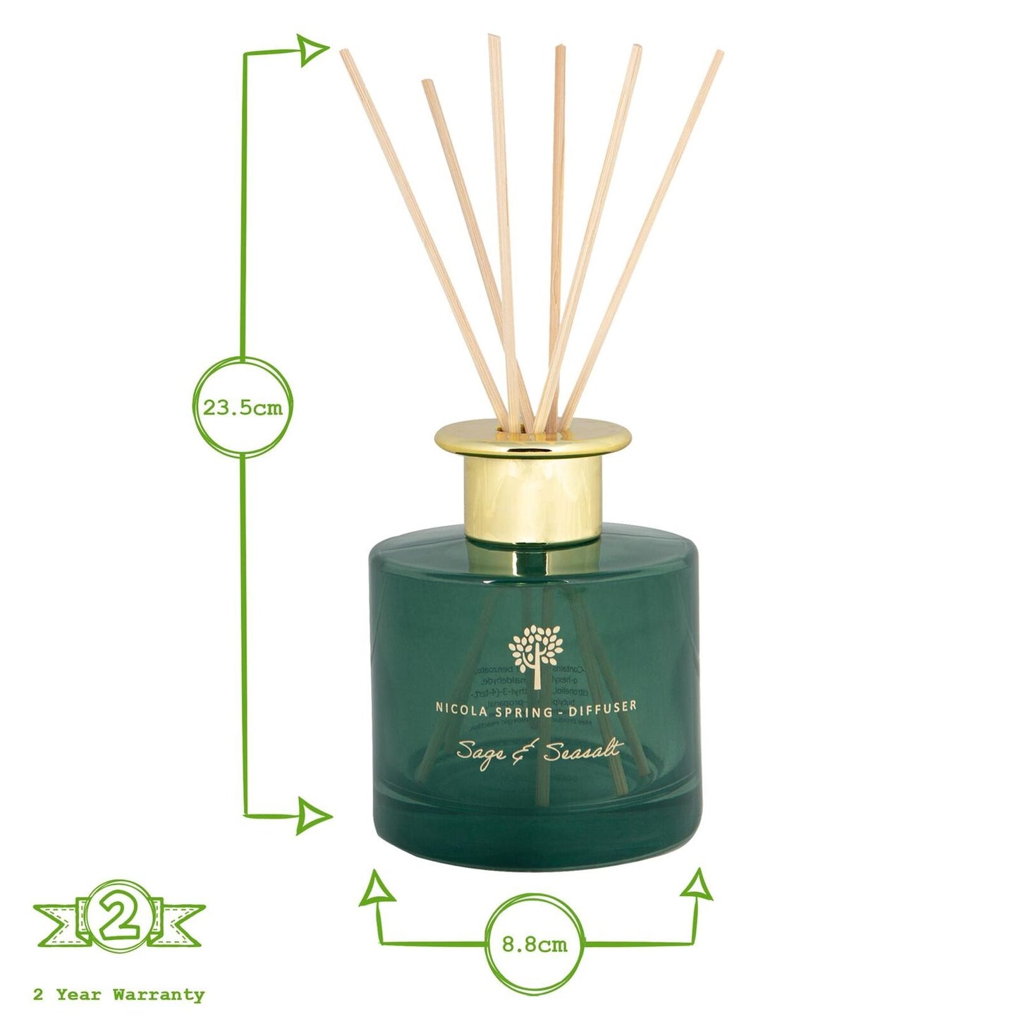 3X Reed Diffusers Luxury Home Bathroom Fragrance Perfume 200Ml Sage & Seasalt