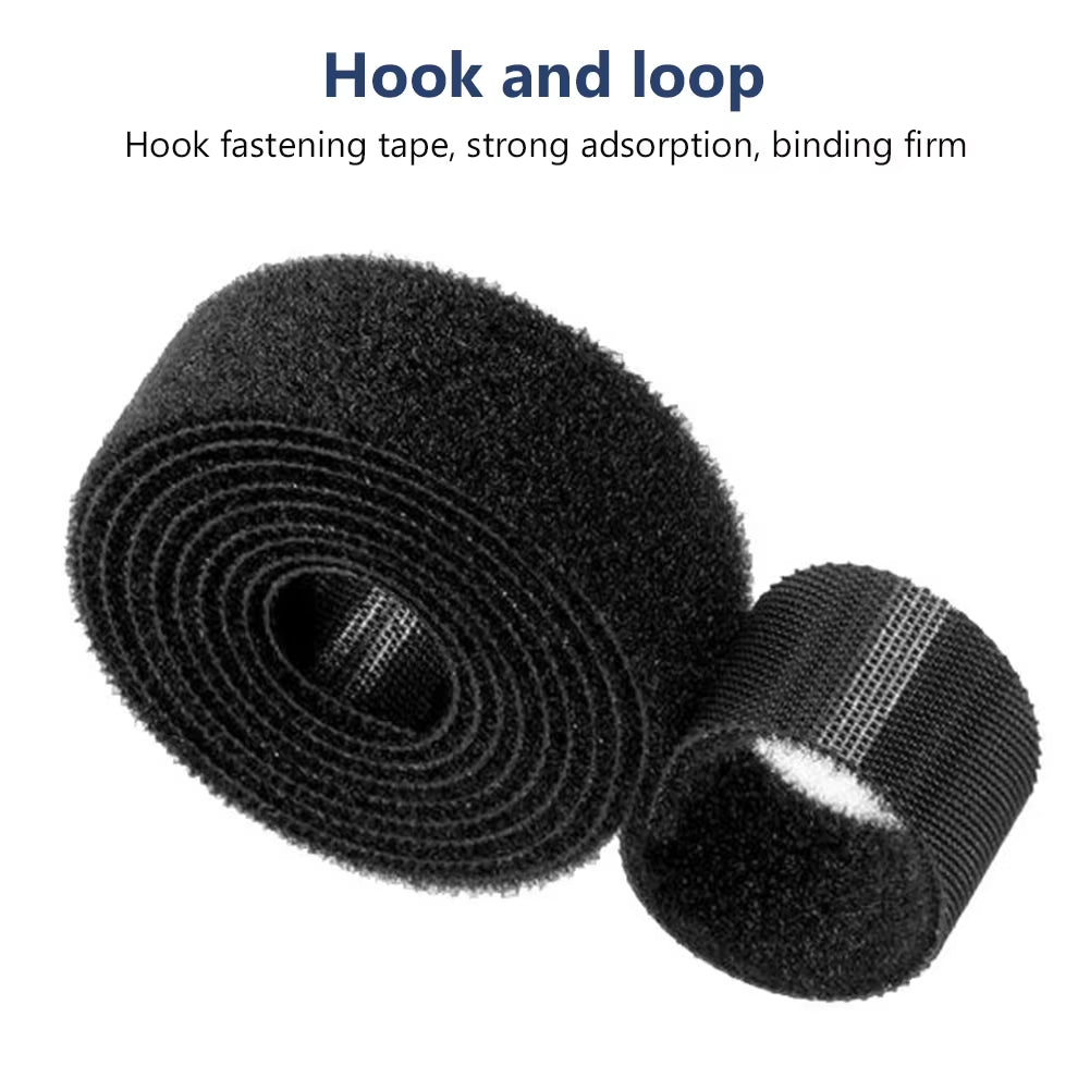 1/3/5M Long 1 1.5Cm Width Reusable Ties Hook and Loop Fastener Tape Nylon Tape Cable Ties Strap Wire Cable Organizer