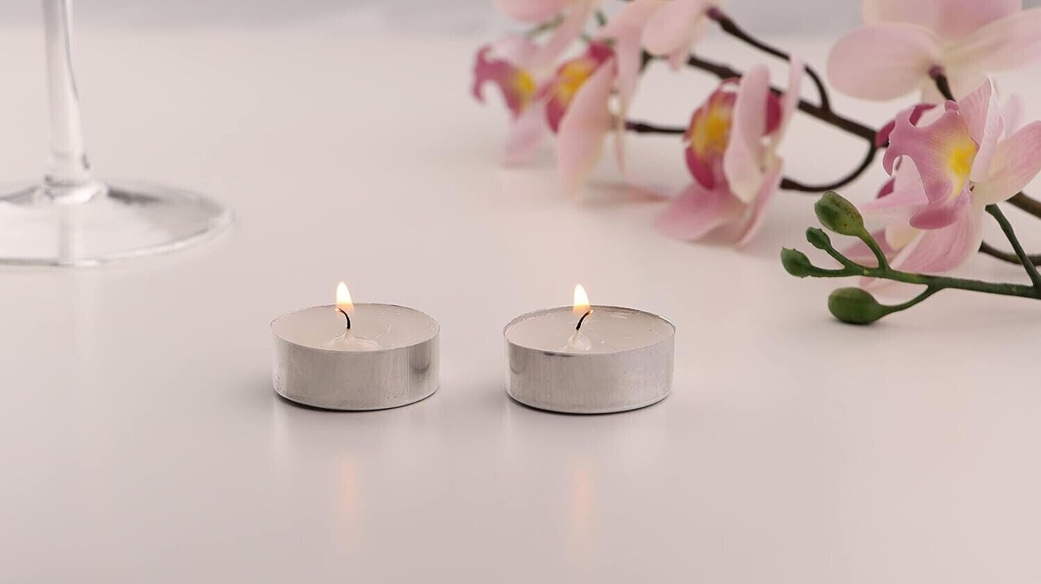 Tea Light Candle Pack of 50 Wax 8 Hours Burn Time to Decor House, Wedding