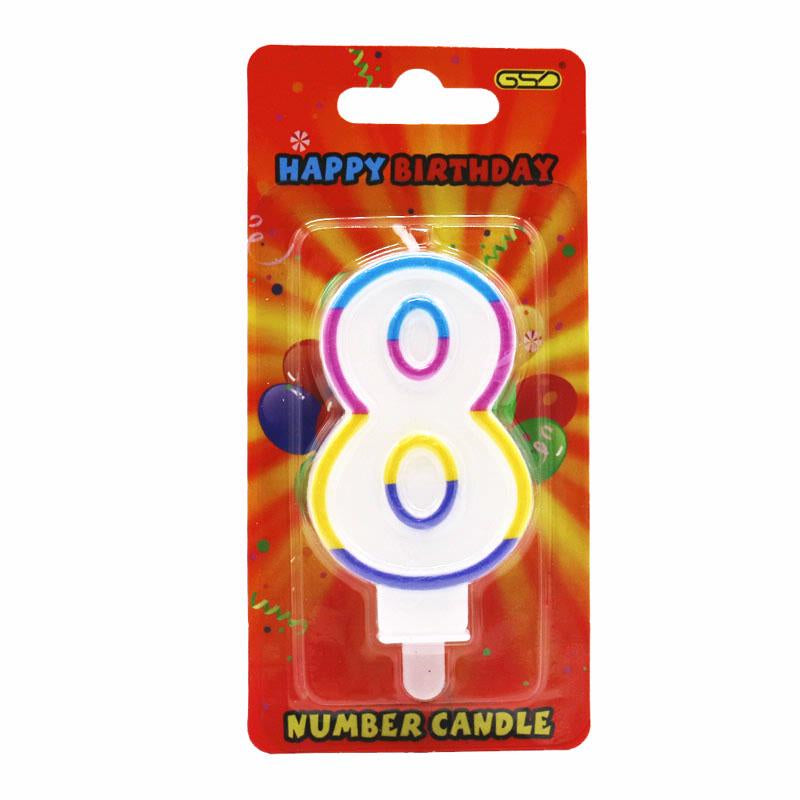 Rainbow Number 8 Birthday Cake Candle Toppers Age Candles Birthday Party Decor