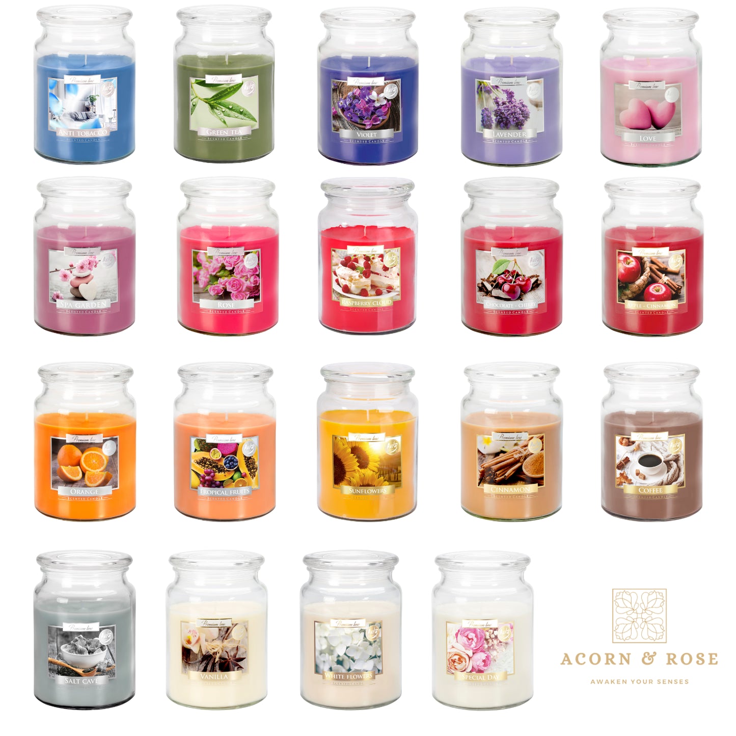 100Hr Premium 18Oz Scented Candle Large Glass Jar Aromatic Fragrance Home Gift