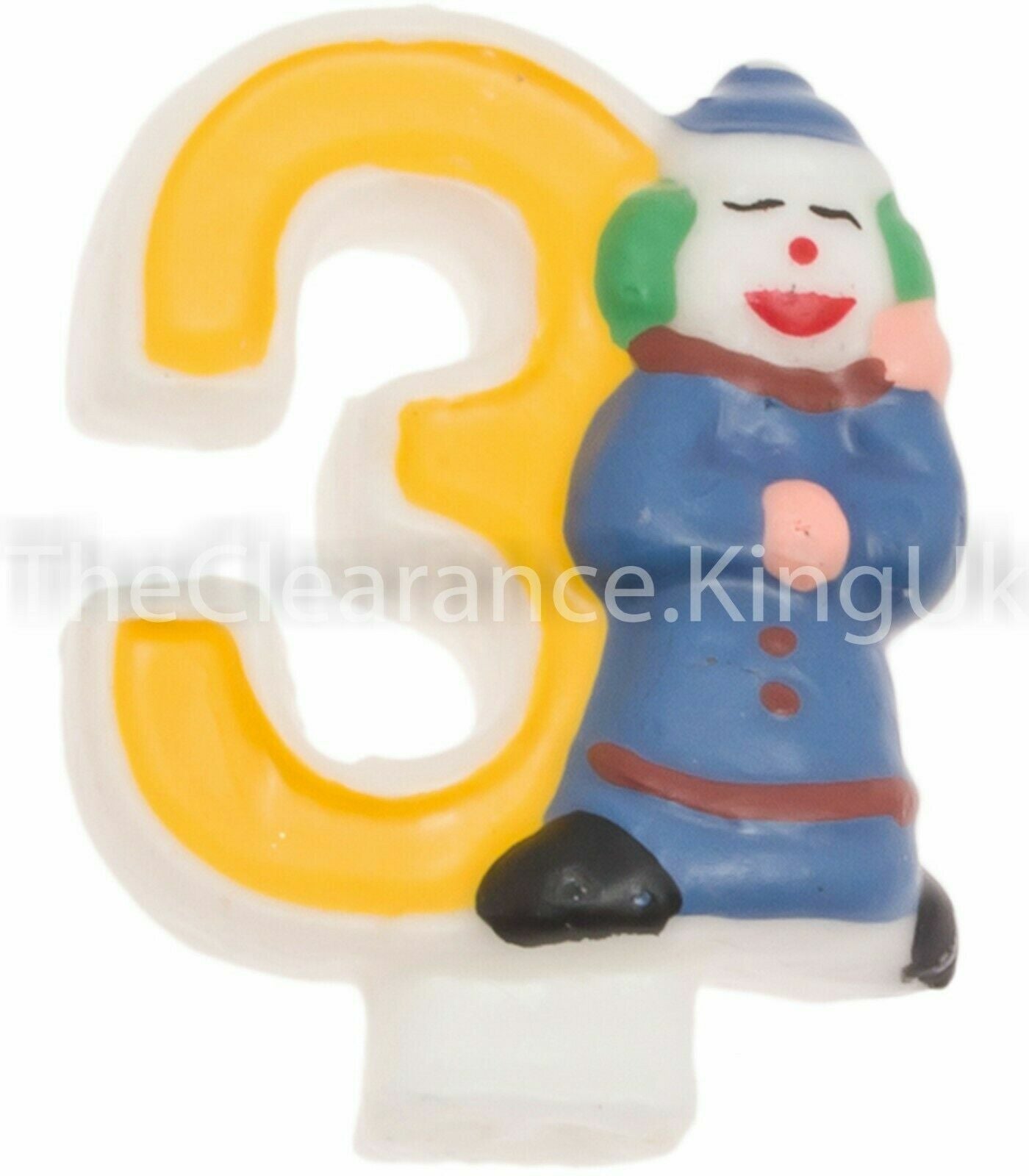 Clown Number Bougie Coloured Candles Birthday Party Cake Decoration 0-9 New