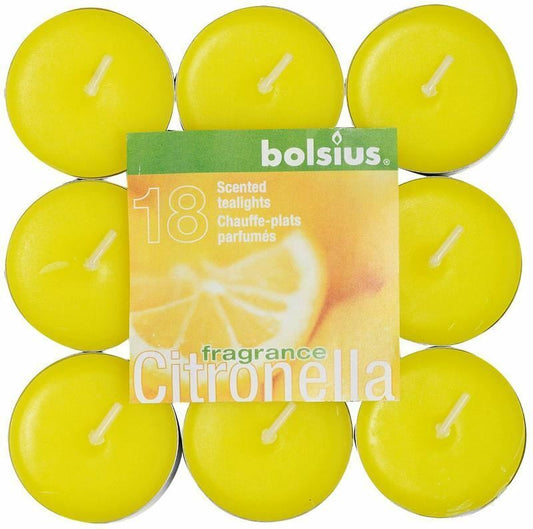 BOLSIUS Citronella Scented Tealight Candles, Pack of 18