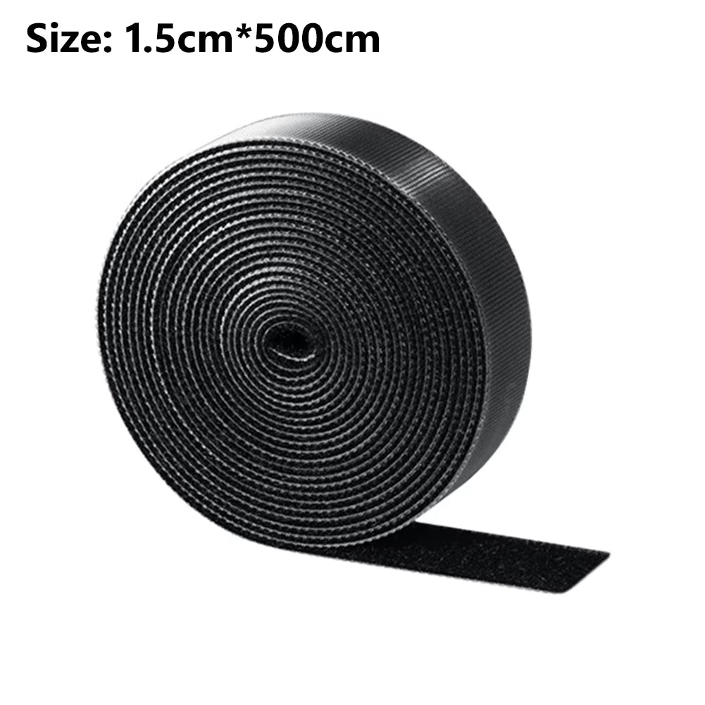 1/3/5M Long 1 1.5Cm Width Reusable Ties Hook and Loop Fastener Tape Nylon Tape Cable Ties Strap Wire Cable Organizer