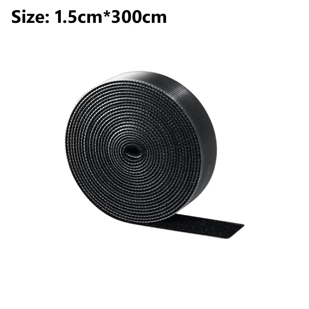 1/3/5M Long 1 1.5Cm Width Reusable Ties Hook and Loop Fastener Tape Nylon Tape Cable Ties Strap Wire Cable Organizer