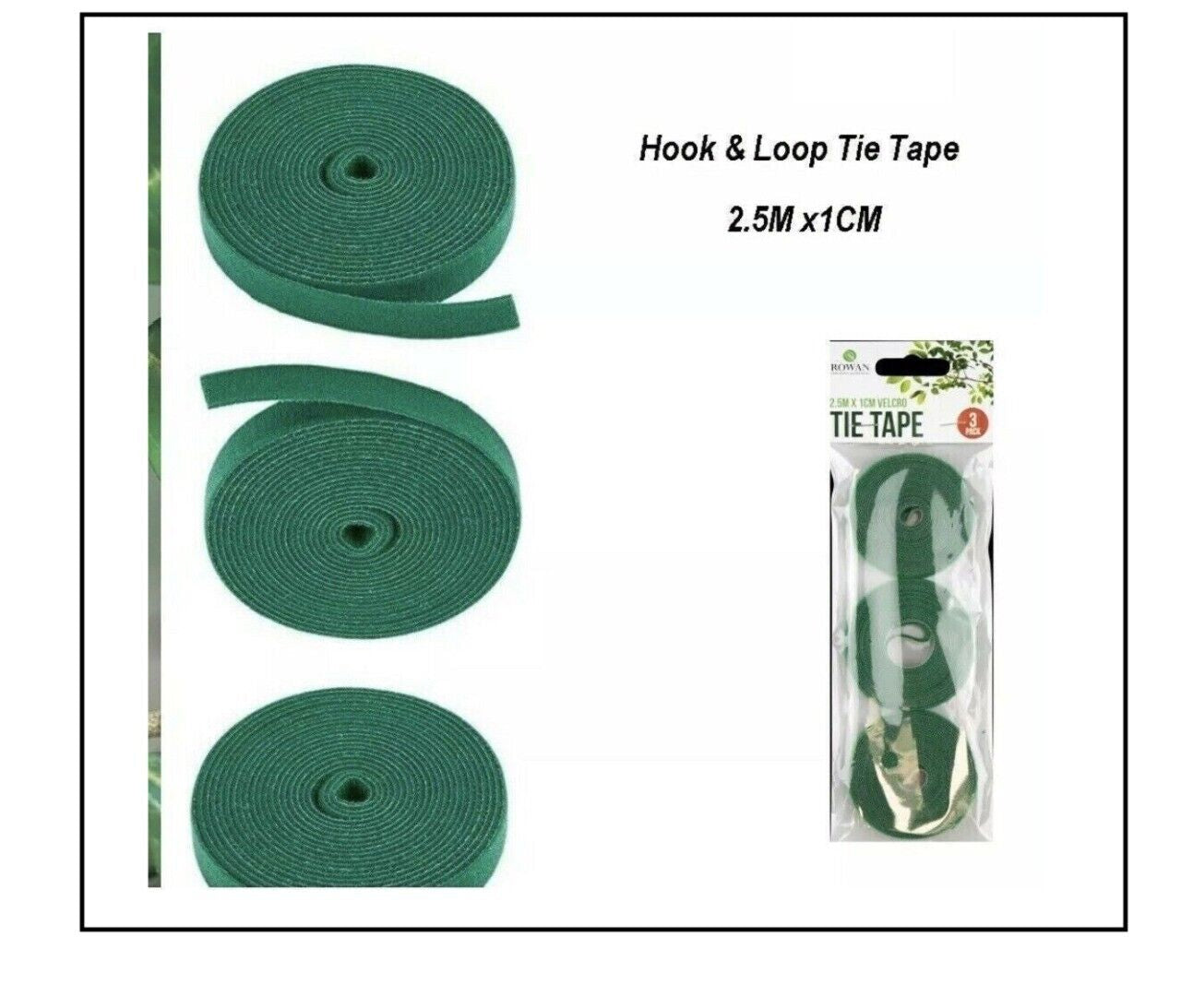 Hook and Loop Plant Tie Tape Ideal Way for Allowing Plants to Grow (Pack of 3)