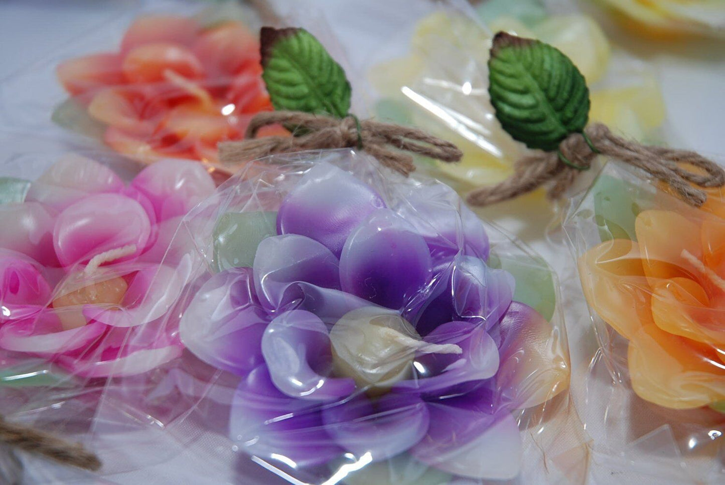 Pack of 10 Flower Shaped Floating Candles - Assorted Colours & Flower Shapes