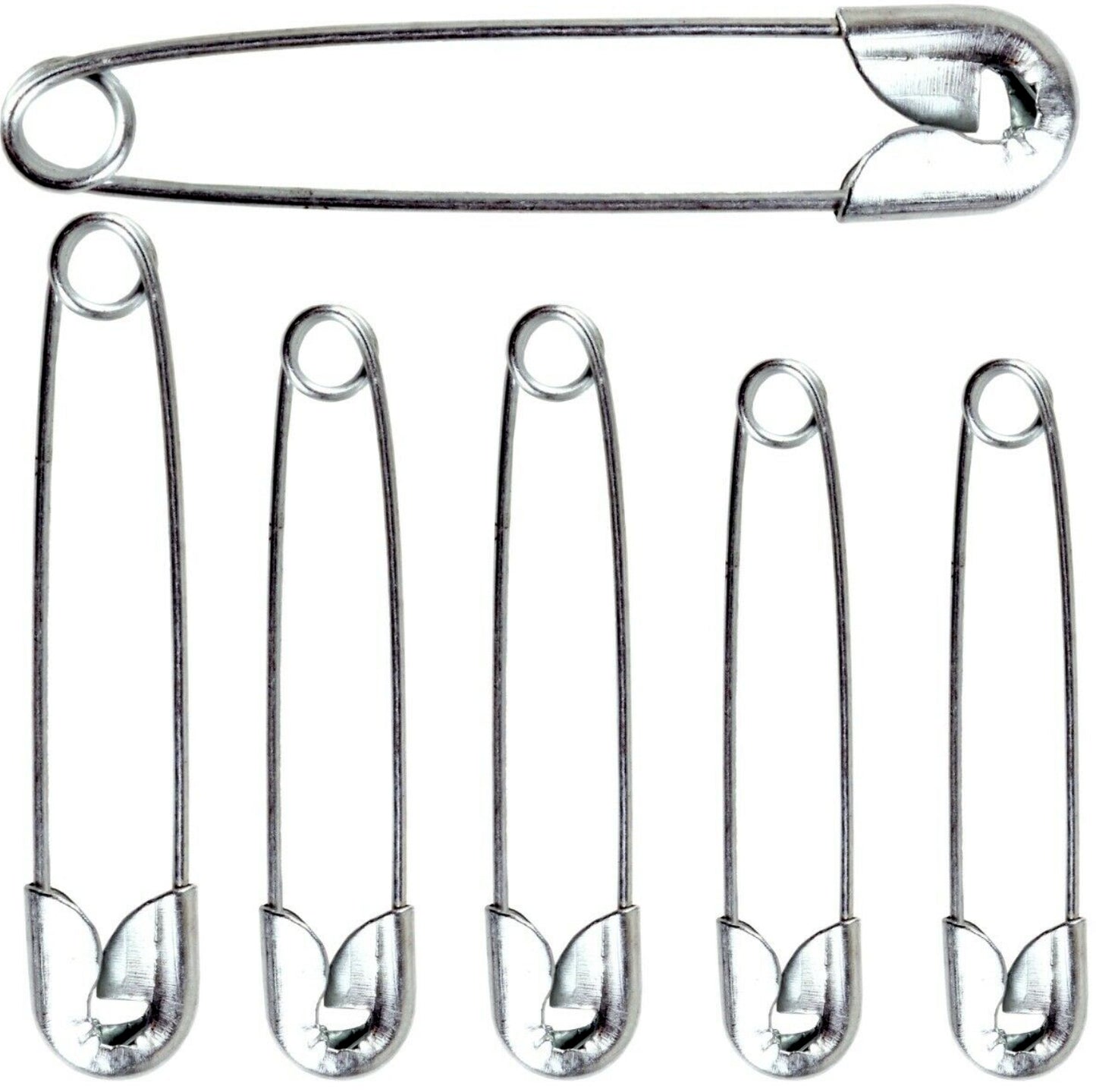 50 X ASSORTED SAFETY PINS PACK Silver Colour Safety Pins Medium UK