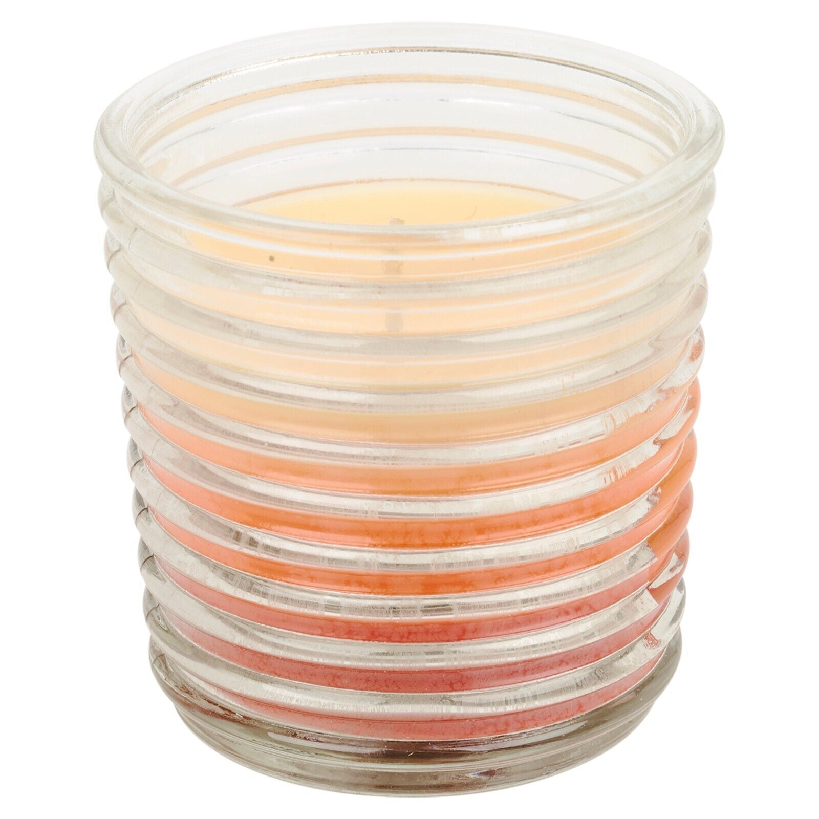 3 Pcs Triple Colour Scented Candle in Ribbed Glass Jars Home Gift Fragrance Set