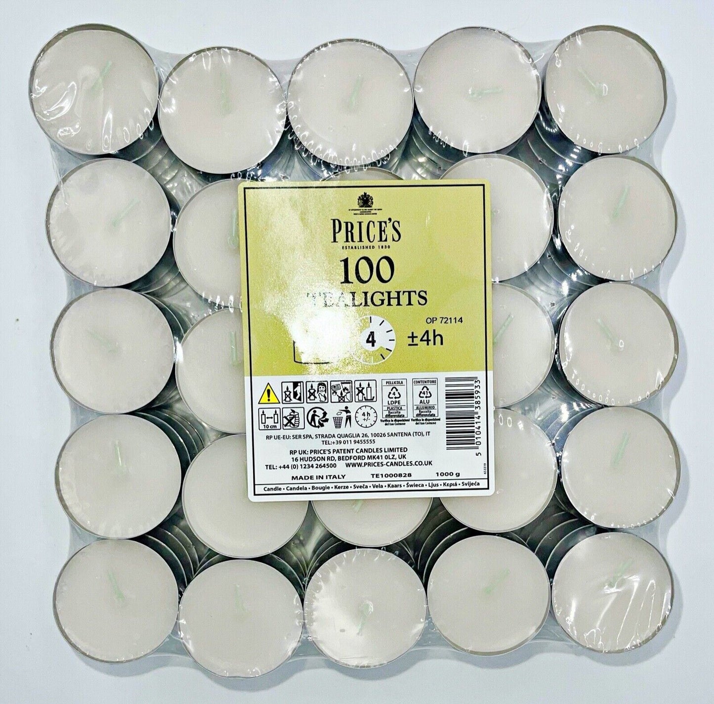 Prices 100 Pieces Tea Light Candles Small Night Lights 4 HOUR LONG BURN Candles