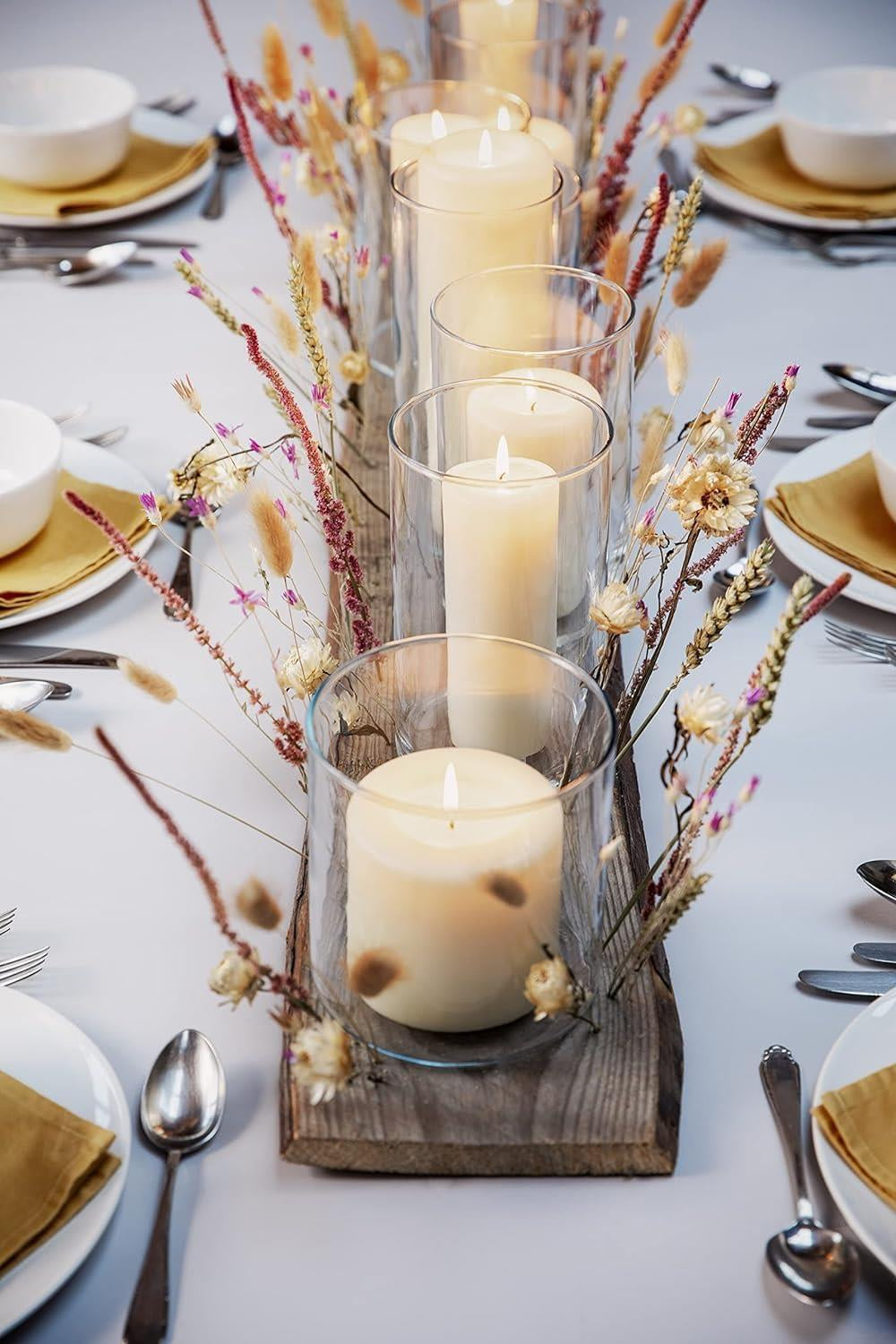 10 X IVORY PILLAR CANDLES 40 X 90 MM WEDDING CHRISTMAS EVENTS CHURCH HOME DECOR