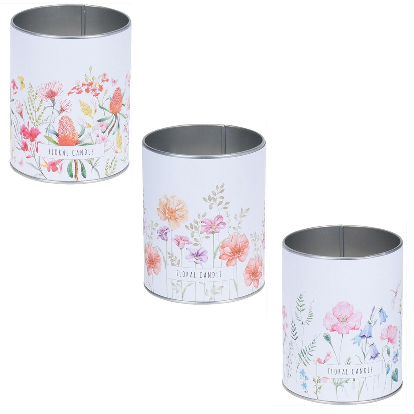 1 or 3 Pcs Luxury Flower Scented Wax Candles in Tin Gift Set Aroma Xmas 35 Hour