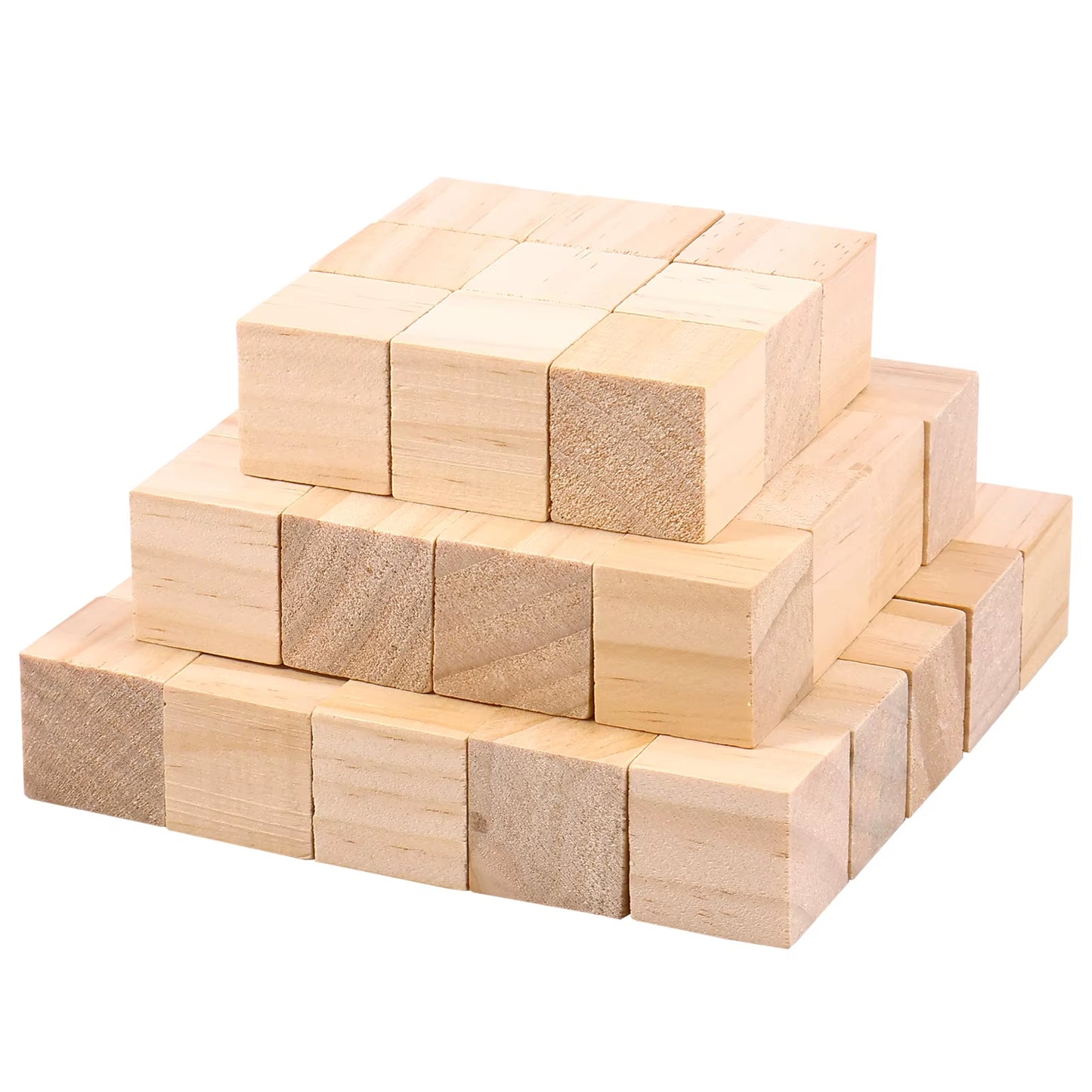 50Pcs Wood Blocks for Crafts Pine Wood Square Blocks 1 Inch Unfinished Wood Craft Cubes Natural Wooden Blocks Wooden Cubes For