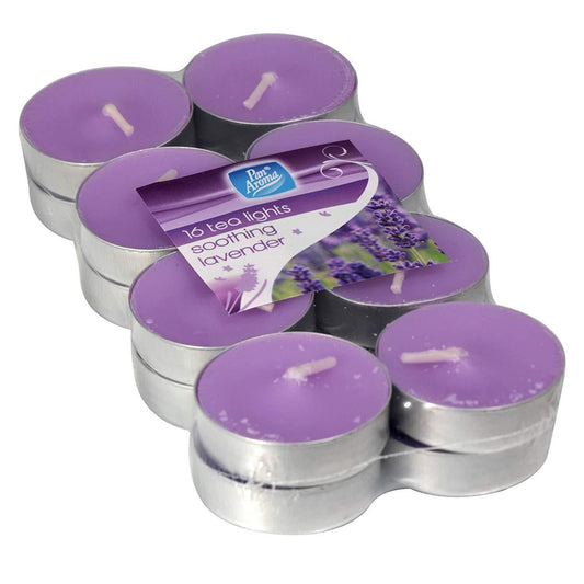 16Pk Scented Tea Lights Candles Lavender Scent Home Spa Aroma Decoration Gift