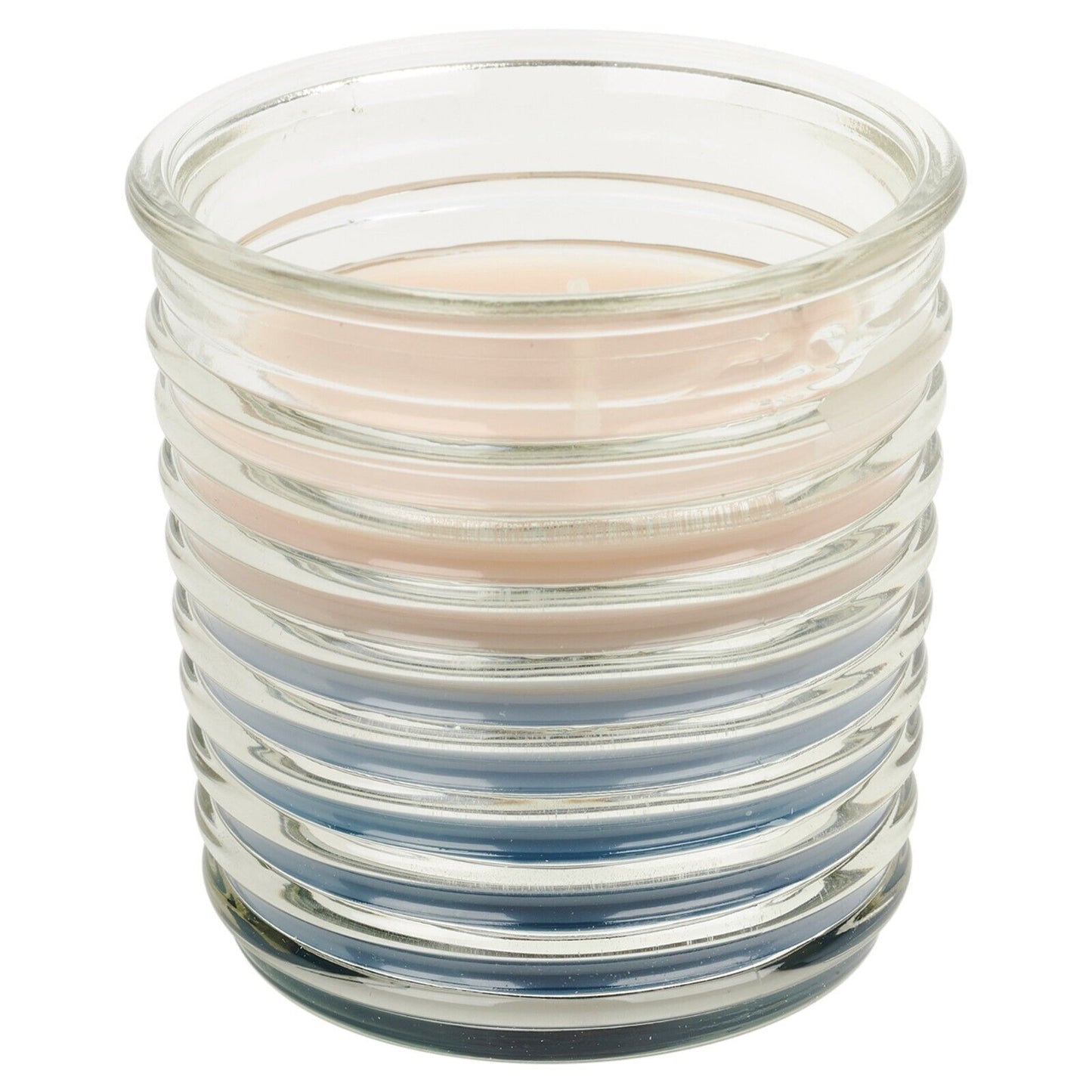 3 Pcs Triple Colour Scented Candle in Ribbed Glass Jars Home Gift Fragrance Set