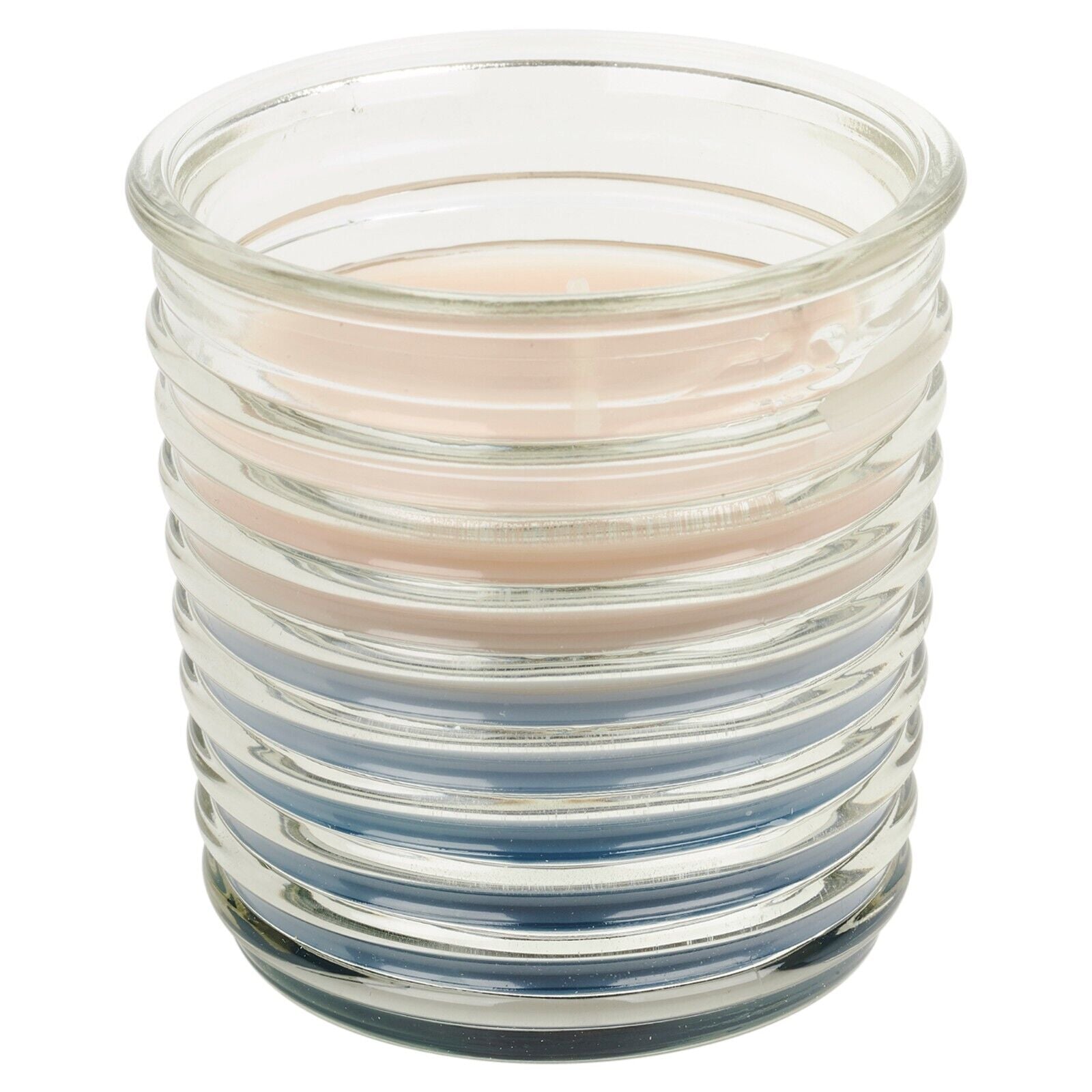 3 Pcs Triple Colour Scented Candle in Ribbed Glass Jars Home Gift Fragrance Set