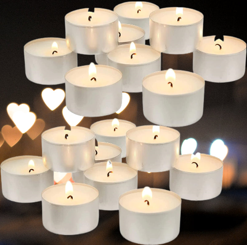 Tea Light Candle Pack of 50 Wax 8 Hours Burn Time to Decor House, Wedding