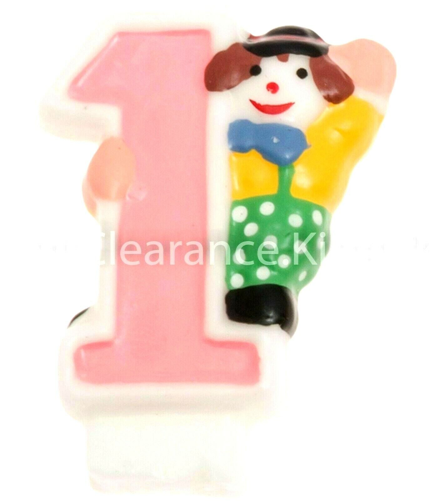 Clown Number Bougie Coloured Candles Birthday Party Cake Decoration 0-9 New