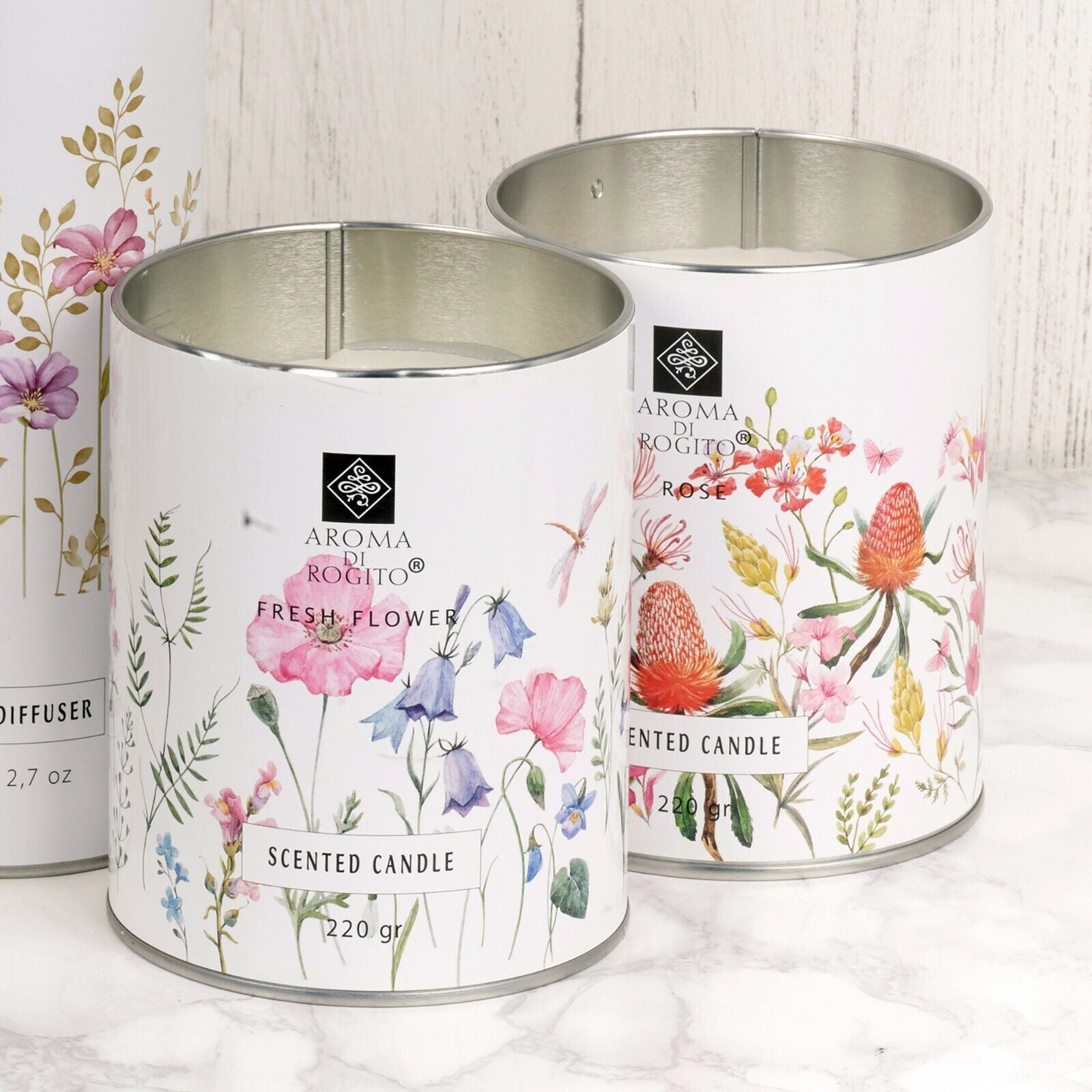 1 or 3 Pcs Luxury Flower Scented Wax Candles in Tin Gift Set Aroma Xmas 35 Hour